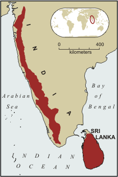 Map of Western Ghats